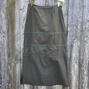 Vintage 90s Zip Off Maxi Skirt Womens Size S Green Rave Grunge Punk Gorpcore